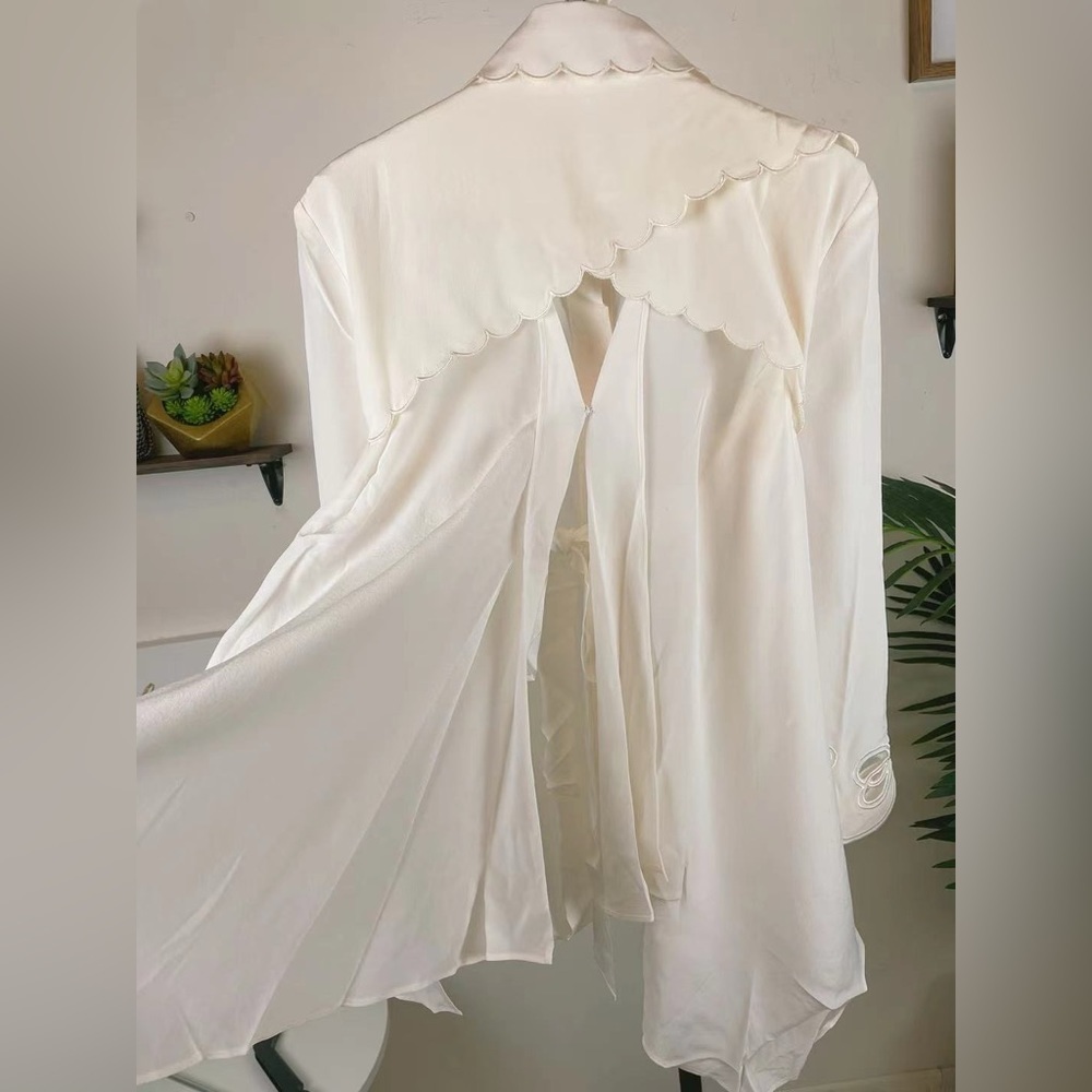 J.ING Off White Silk Blouse Top - Picture 6 of 6